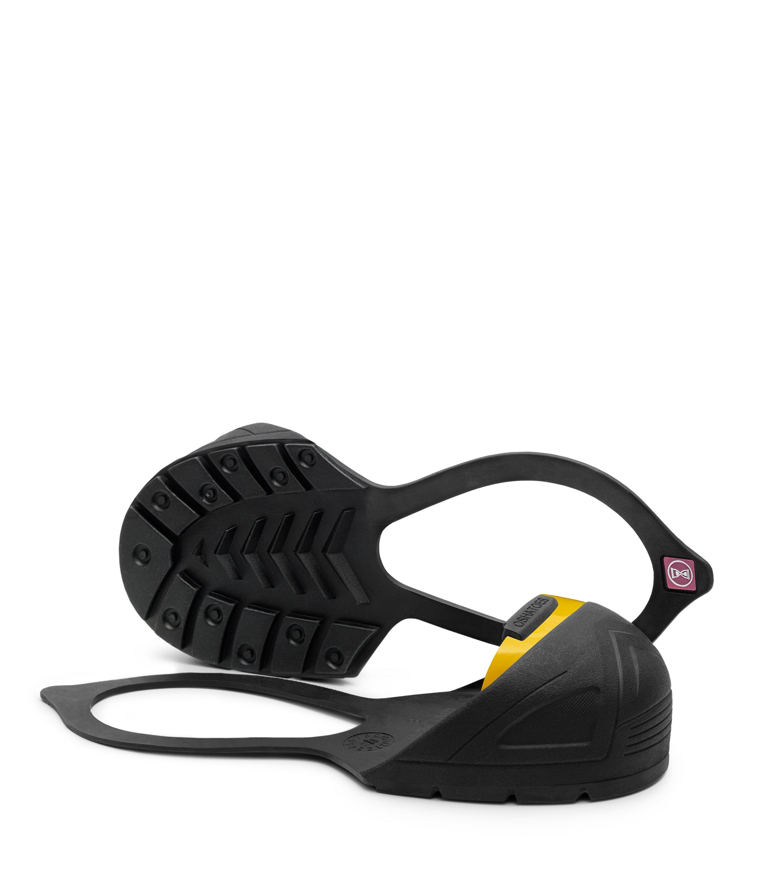 OSH1162-11, STEEL Toe Cap Natural RUBBER Slip-On with Back Strap Safety Overshoes (Color Coded by Size)