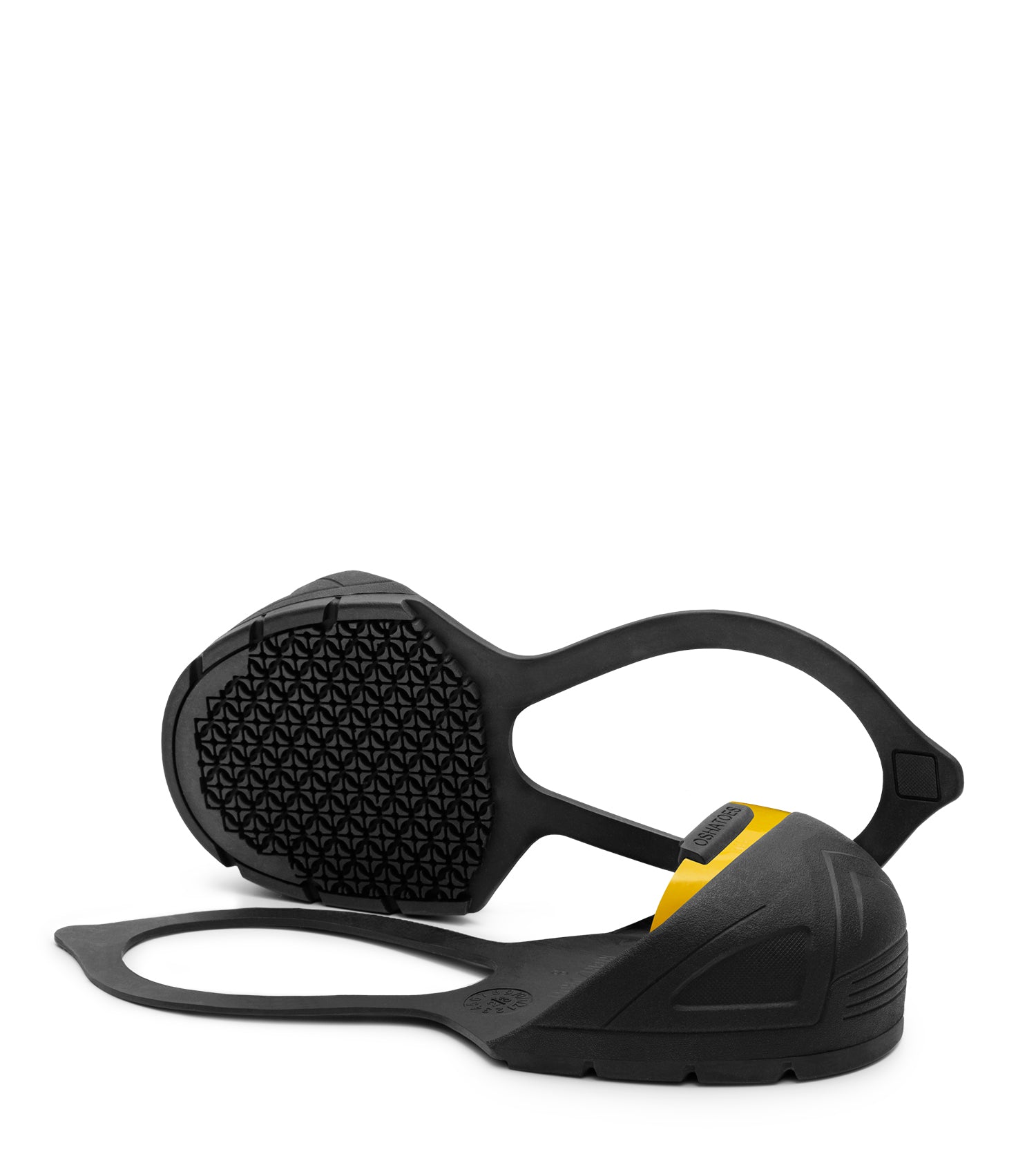 OSH1166-11, STEEL Low profile Toe Cap & Natural Rubber Slip On with Back Strap Safety Overshoes (Color coded by size)