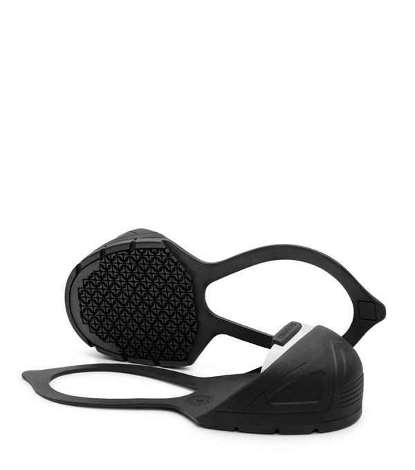 OSH1166-11, STEEL Low profile Toe Cap & Natural Rubber Slip On with Back Strap Safety Overshoes (Color coded by size)
