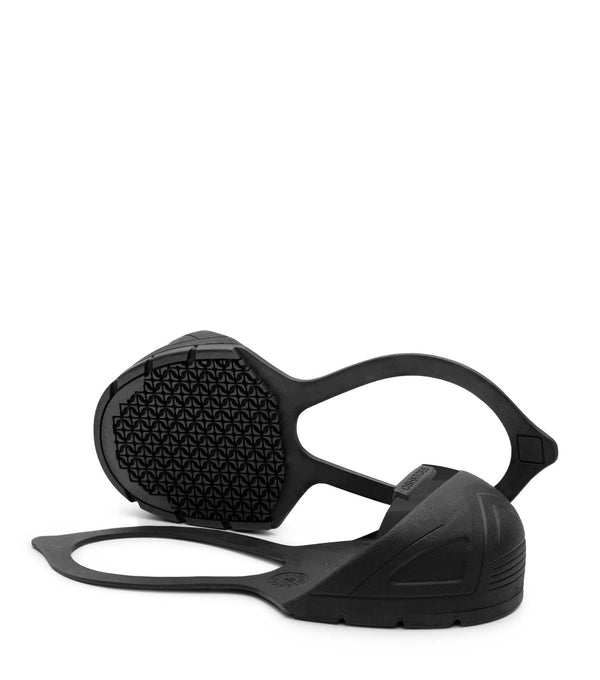 OSH1166-12, STEEL Low profile Toe Cap & Natural Rubber Slip On with Back Strap Safety Overshoes (Black)