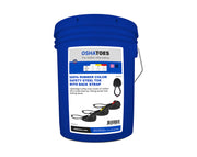 OSHBU62-11, Visitor Bucket 9 Pairs Assorted Safety Steel Toe Cap With Backstrap Overshoes, Rubber (Color Coded by Size)