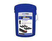 OSHBUCA-11, Visitor Bucket 9 Pairs Prepack Steel Toe Cap Safety Overshoes, 100% RUBBER (Color Coded by Size) - OSHATOES.com